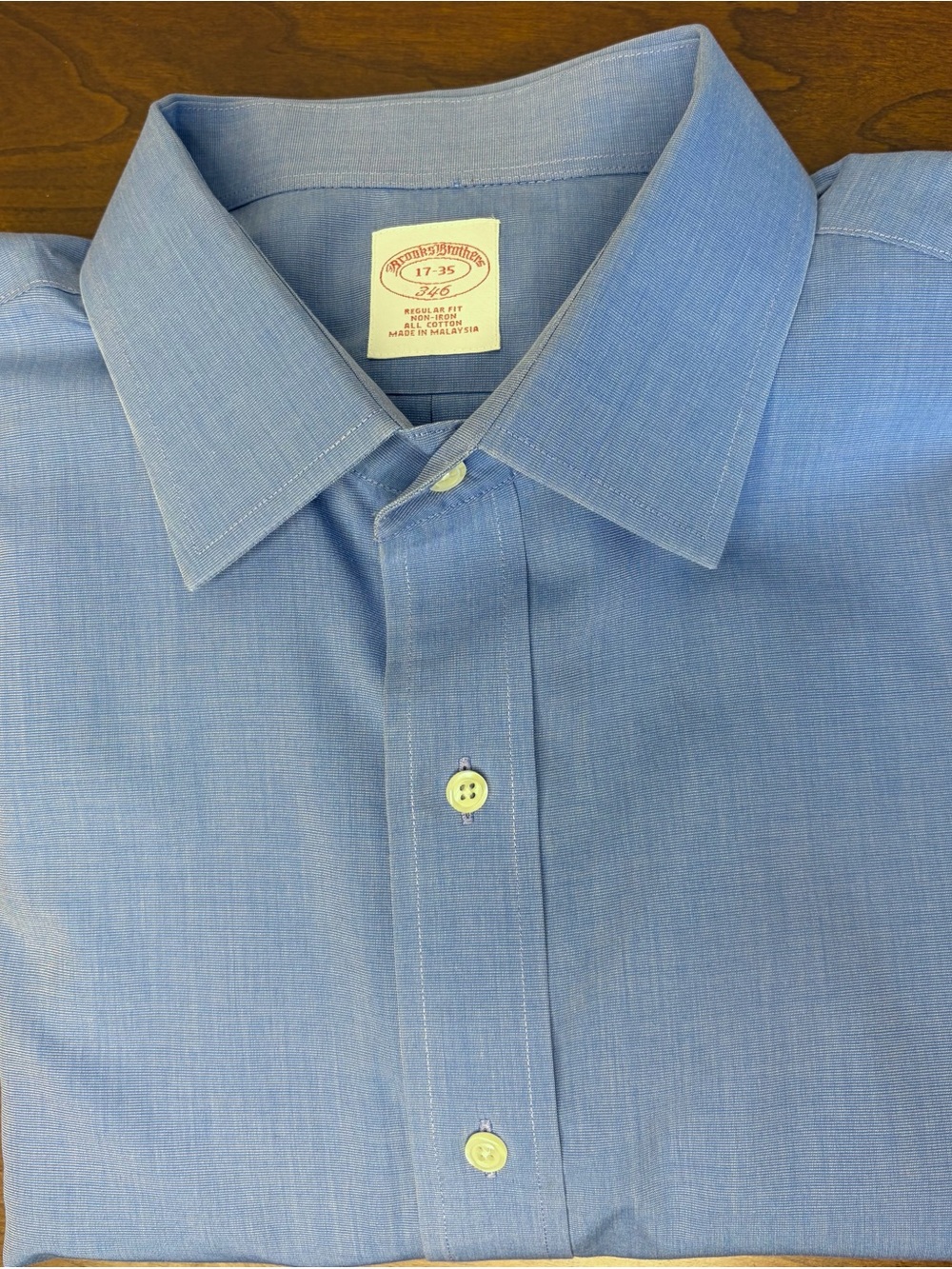 Brooks Brothers 346 French Blue Collared Button-Up Shirt size 17-35 French Cuffs